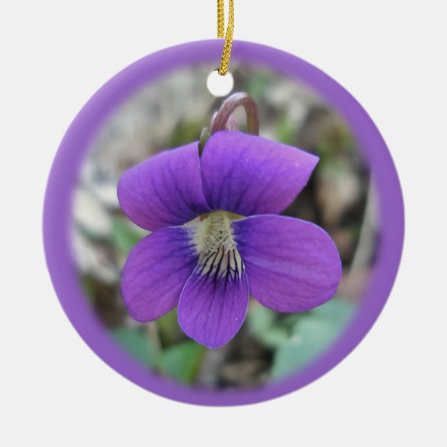 Violet Wildflower Christmas Ornament (Front)