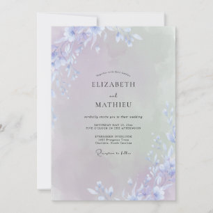 Violet Wildflower Wedding Invitation
