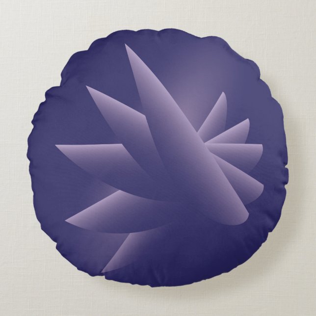Violet wings round cushion (Front)