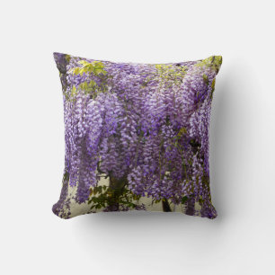 Violet Wisteria Flowers Cushion