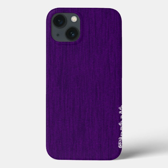 Violet Wood Grain Monogram Case-Mate iPhone Case (Back)