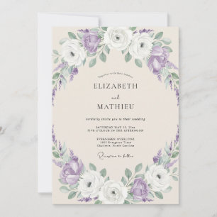 Violet Wreath Elegant Wedding Invitation
