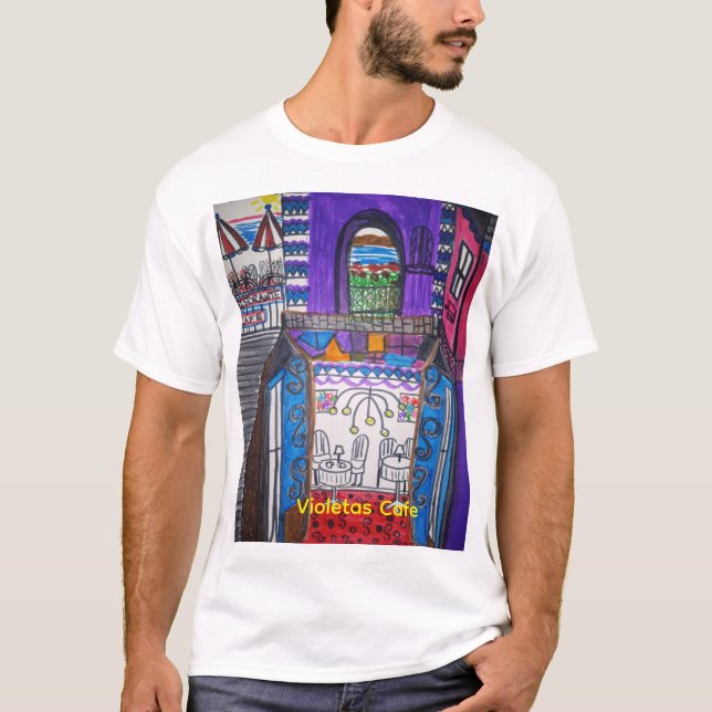 Violeta's Cafe Men's Basic T-Shirt (Front)