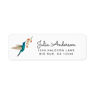 Violetear Hummingbird return address Label