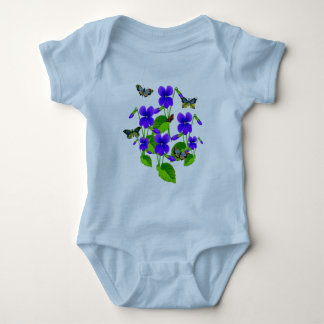 Violets and Butterflies Baby Bodysuit