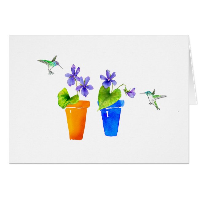 Violets and Hummingbirds (Front Horizontal)