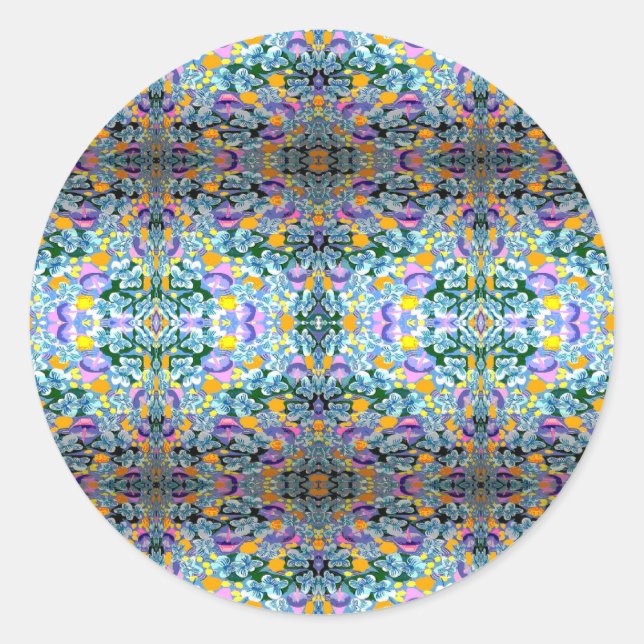 Violets And Lamps Classic Round Sticker (Front)