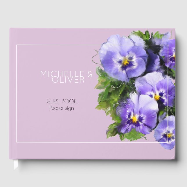 Violets and lavender guest book (Front)