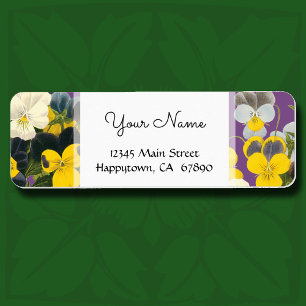 Violets and Pansy Floral Custom Address Labels