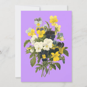 Violets and Pansy Floral Custom Party Invitations