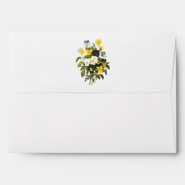Violets and Pansy Flowers Botanical Art Envelopes (Back (Top Flap))