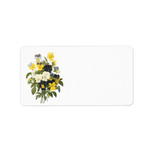Violets and Pansy Flowers Botanical Labels