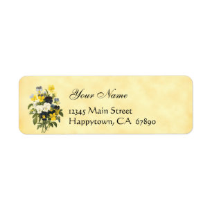 Violets and Pansy Flowers Return Address Labels