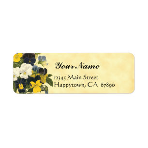 Violets and Pansy Flowers Return Address Labels