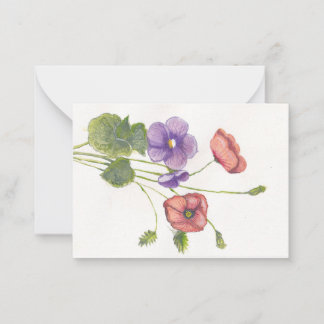 Violets and Poppies Card