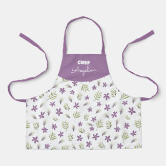 Violets and wild flowers apron