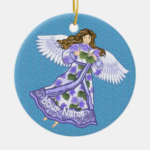 Violets Angel Ceramic Tree Decoration