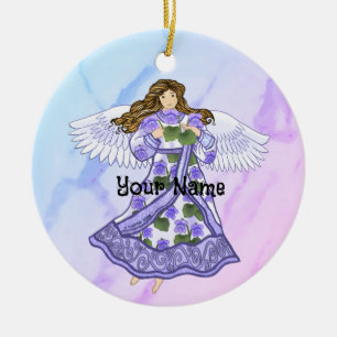 Violets Angel Ceramic Tree Decoration