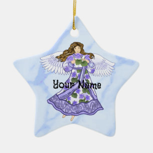 Violets Angel star Ceramic Tree Decoration