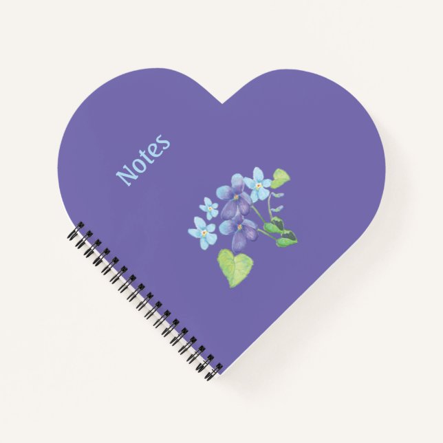 Violets are blue Personalised Purple Heart Notebook (Front)