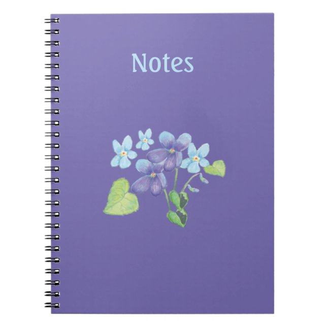 Violets are blue Personalised Purple Periwinkle Notebook (Front)
