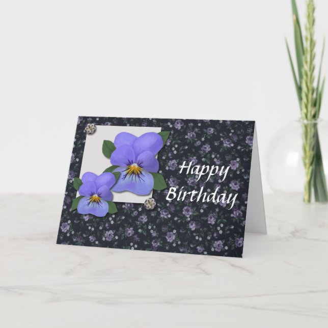 Violets Birthday Card (Large Print) (Front)