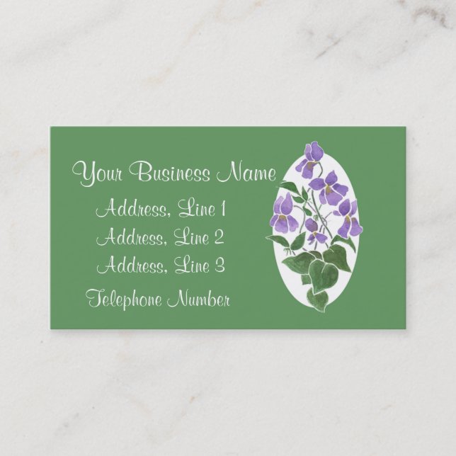 Violets Business Card to Personalise (Front)