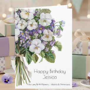 Violets February Birth Flower Birthday Card