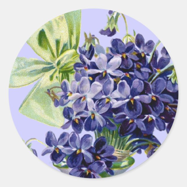 Violets Flower Art Sticker (Front)