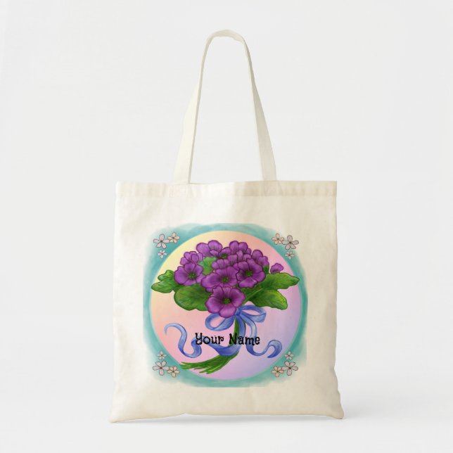 Violets flowers Bouquet Tote Bag (Front)