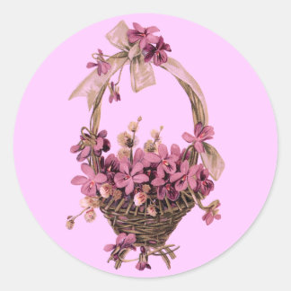 Violets in a Basket Sticker