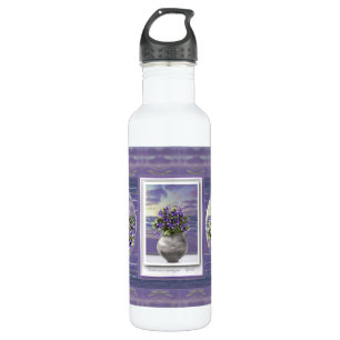 violets in a moon jar 710 ml water bottle