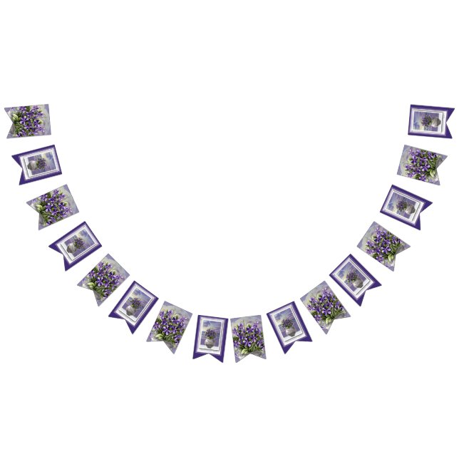 violets in a moon jar bunting  (All)