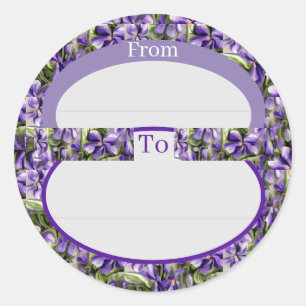 violets in a moon jar classic round sticker