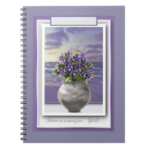 violets in a moon jar notebook