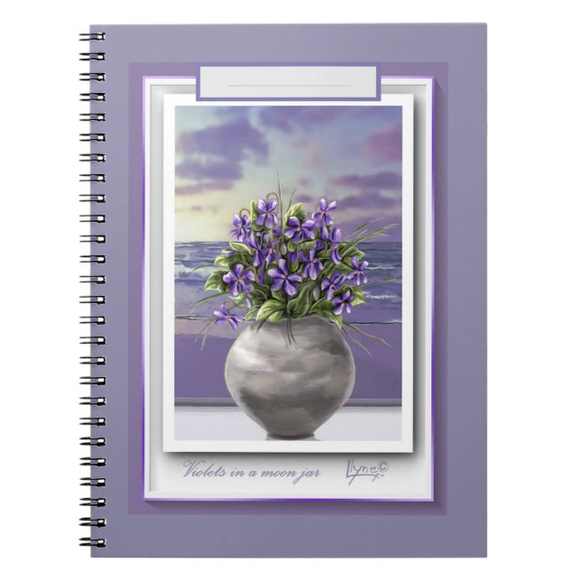violets in a moon jar notebook (Front)