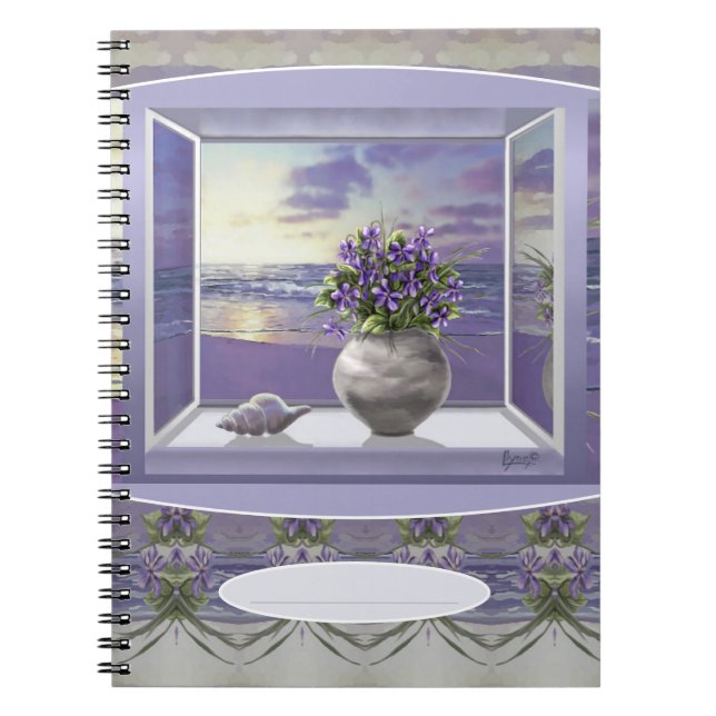 violets in a moon jar notebook (Front)