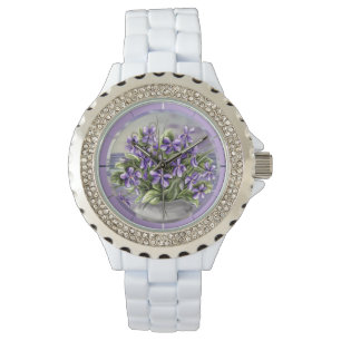 violets in a moon jar watch