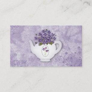 Violets In Teapot Business Card