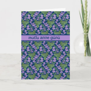 Violets, Mother's Day Card, Turkish Greeting Card