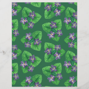 Violets on  emerald green
