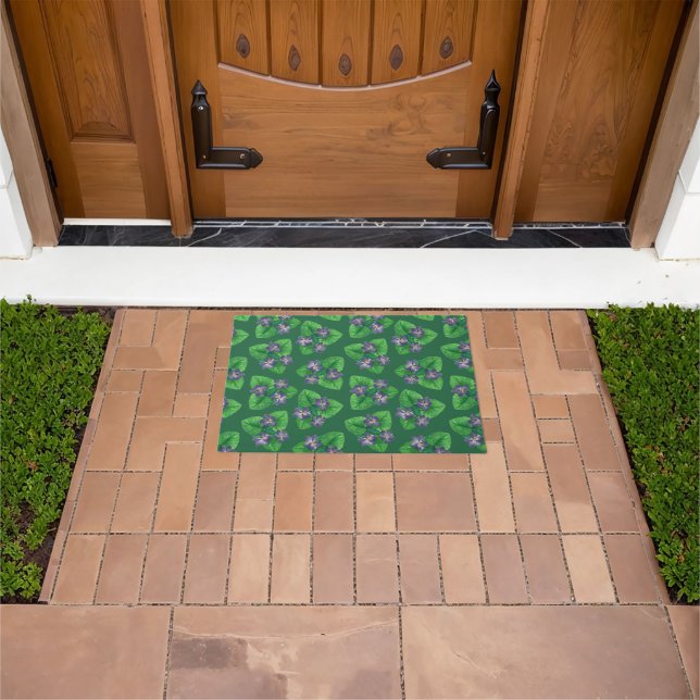 Violets on  emerald green doormat (Outdoor)