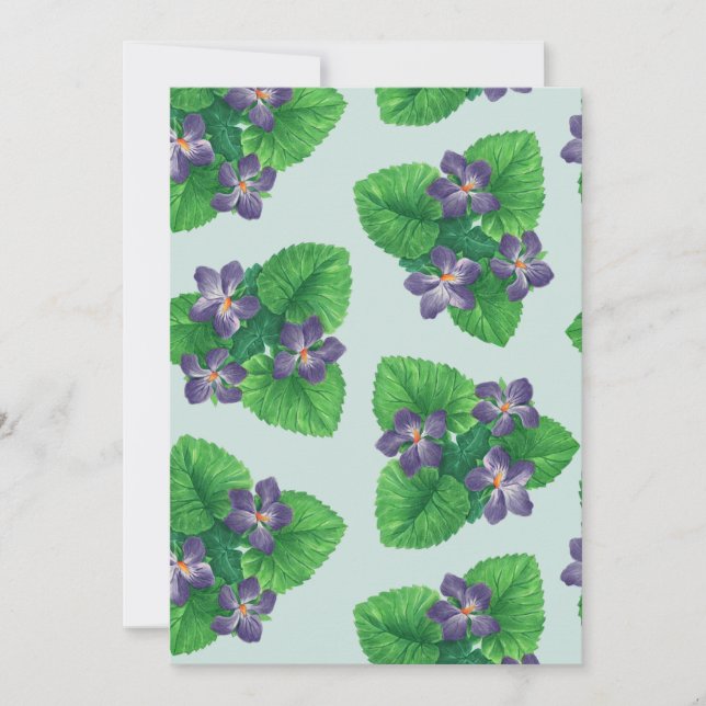 Violets on sea glass blue (Front)