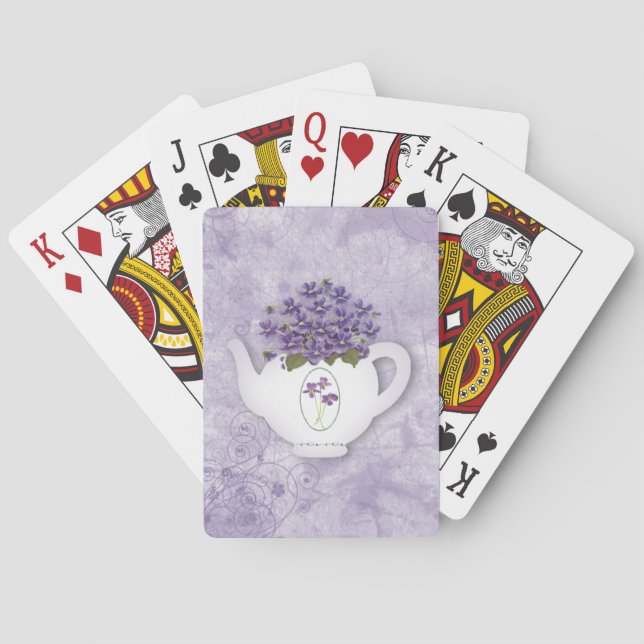 Violets Teapot Playing Cards (Back)