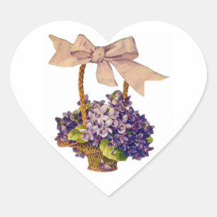 Violets with a Bow Sticker
