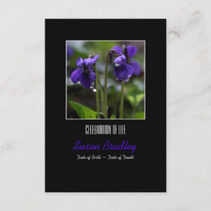Violets with drops  Celebration of Life Invitation