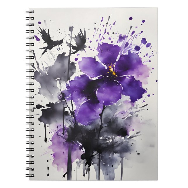 Violetta - Watercolor flowers Notebook (Front)