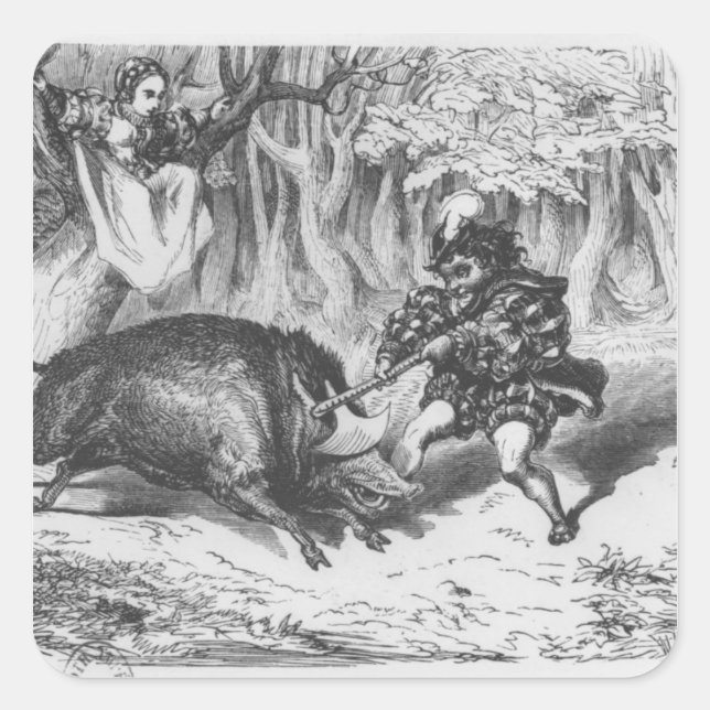 Violette and Ourson Square Sticker (Front)