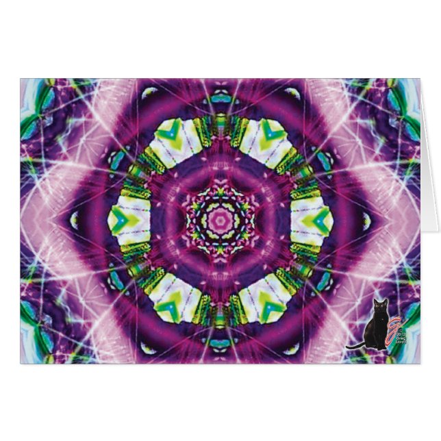 Violette Kaleidoscope Greeting Card (Front Horizontal)