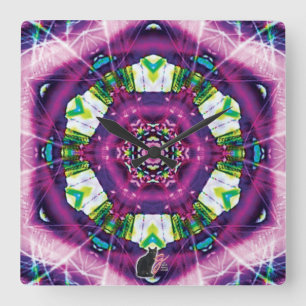 Violette Kaleidoscope Square Wall Clock